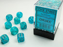 27865 Cirrus® 12mm d6 Aqua/silver Dice Block™ (36 dice)