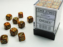 Glitter 12mm d6 Gold/silver Dice Block™ (36 dice)
