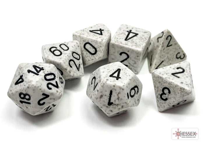 Speckled Polyhedral 7-Die Set - Arctic Camo