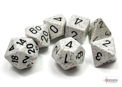 Speckled Polyhedral 7-Die Set - Arctic Camo