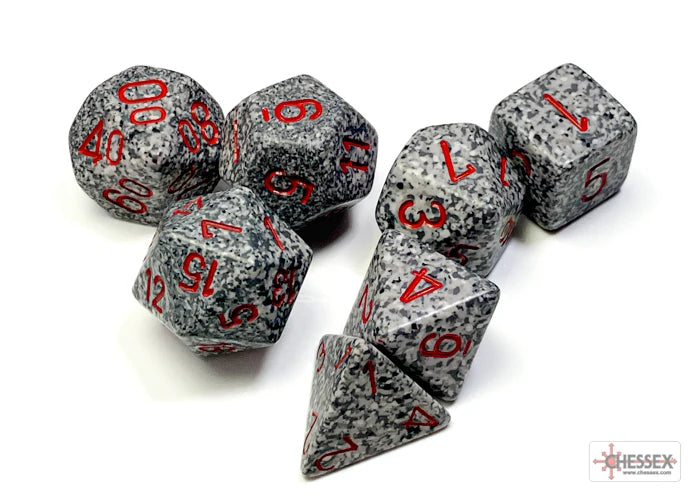 Speckled Polyhedral 7-Die Set - Granite