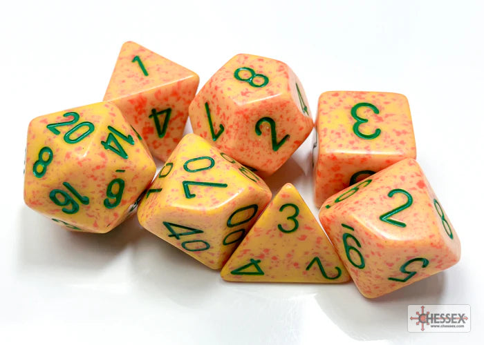 Speckled Polyhedral 7-Die Set - Lotus
