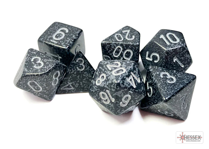 Speckled Polyhedral 7-Die Set - Ninja
