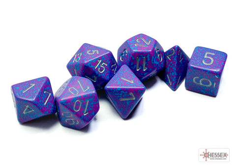 Speckled Polyhedral 7-Die Set - Silver Tetra