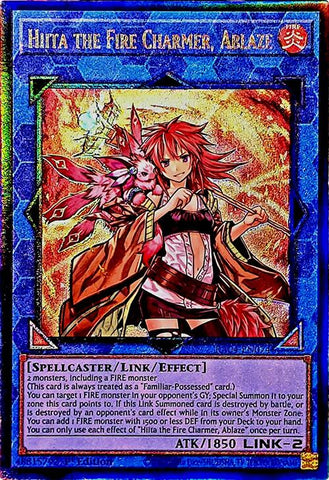 Hiita the Fire Charmer, Ablaze [RA04-EN074] Prismatic Ultimate Rare