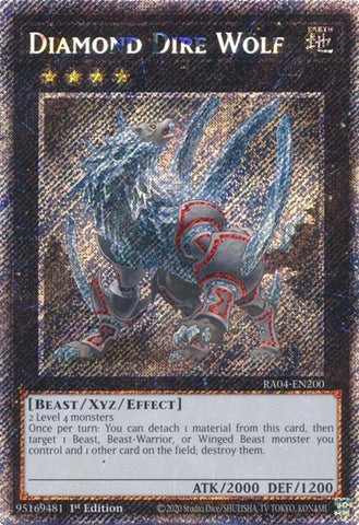 Diamond Dire Wolf [RA04-EN200] Platinum Secret Rare