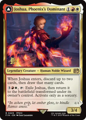 Joshua, Phoenix's Dominant // Phoenix, Warden of Fire [FINAL FANTASY Prerelease Promo]