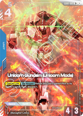Unicorn Gundam (Unicorn Mode) (R+) - Newtype Rising (GD01)
