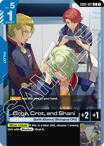 Orga, Crot, and Shani