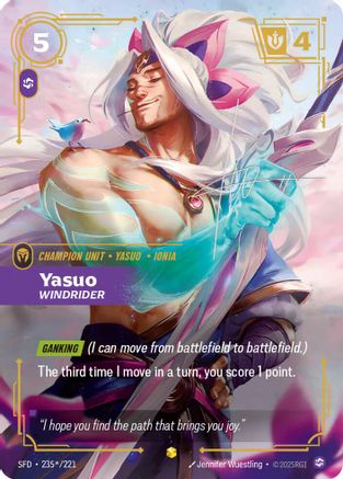 Yasuo - Windrider (Signature) (235*/221) - Spiritforged Foil