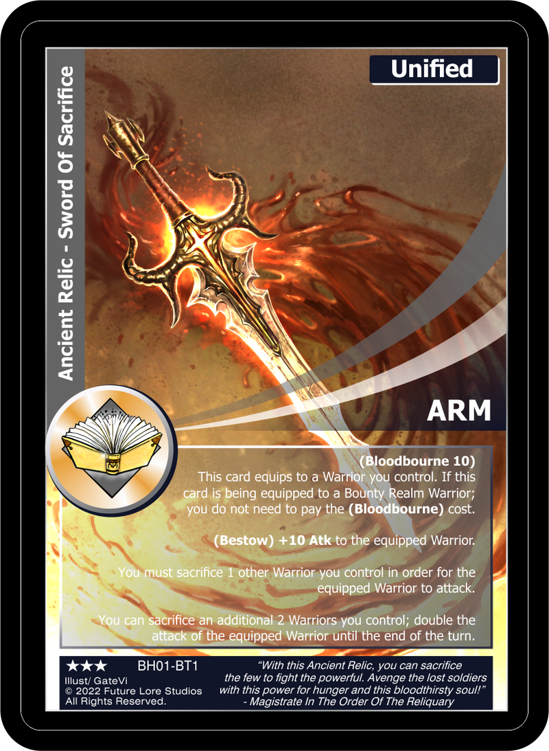 Ancient Relic - Sword Of Sacrifice (BH01-BT01) - NM