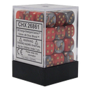 Gemini® 12mm d6 Orange-Steel/gold Dice Block™ (36 dice)