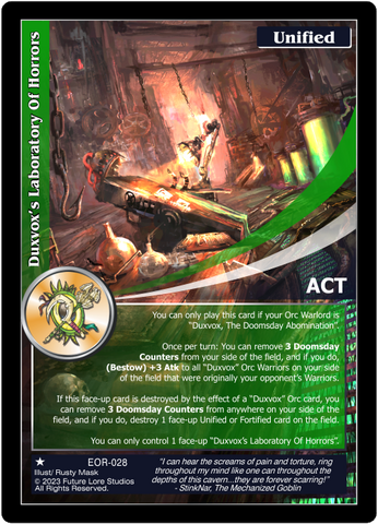 Duxvox's Laboratory Of Horrors (EOR-028) - NM