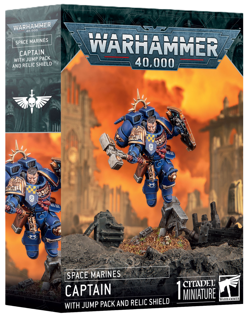 [Pre-Order] Space Marine Captain with Jump Pack and Relic Shield