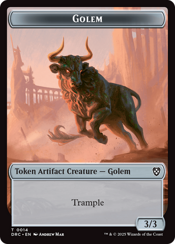 Golem (0014) // Golem (0015) Double-Sided Token [Aetherdrift Commander Tokens]