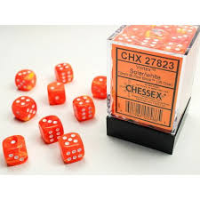 27823 Vortex® 12mm d6 Solar/white Dice Block™ (36 dice)