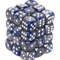 12mm d6 Blue-Steel/White Dice Block™ (36 dice)