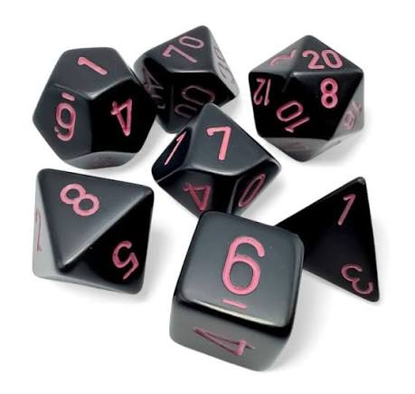 Polyhedral 7-Die Set - Black/Pink