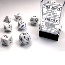 Polyhedral 7-Die Set - White/Black