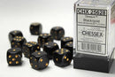 16mm d6 Black/Gold Dice Block (12 dice)