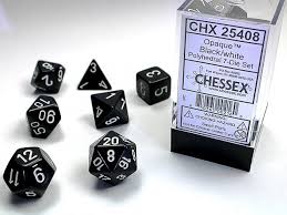 Polyhedral 7-Die Set - Black/White