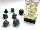 Polyhedral 7-Die Set - Green/Copper