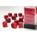 16mm d6 Dark Red/Black Dice Block (12 dice)