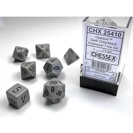 Polyhedral 7-Die Set - Dark Grey/Black