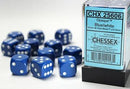 16mm d6 Blue/White Dice Block (12 dice)
