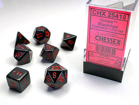 Polyhedral 7-Die Set - Black/Red