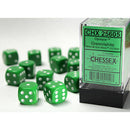 16mm d6 Green/White Dice Block (12 dice)
