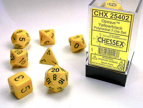 Polyhedral 7-Die Set - Yellow/Black