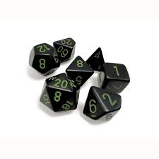 Polyhedral 7-Die Set - Black/Green