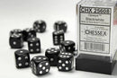 16mm d6 Black/White Dice Block (12 dice)