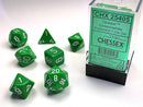 Polyhedral 7-Die Set - Green/White