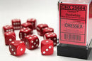 16mm d6 Red/White Dice Block (12 dice)