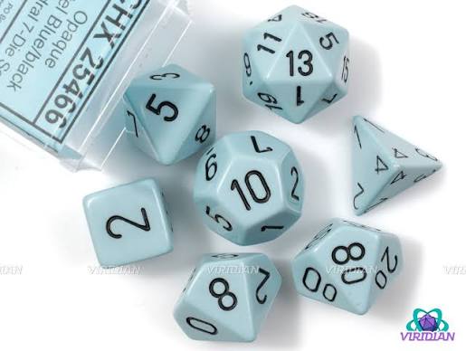 Polyhedral 7-Die Set - Pastel Blue/Black