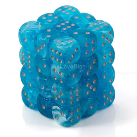 12mm d6 Sky/Silver Dice Block™ (36 dice)