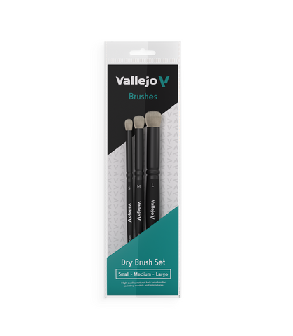 Vallejo: Natural Hair Dry Brush Set (S/M/L) (3)